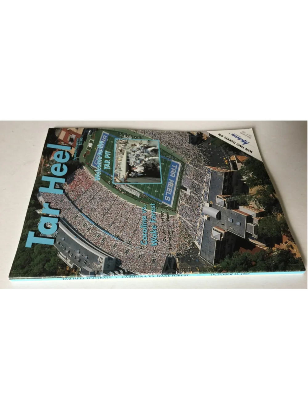 Oct 11 1997 Tar Hill Football Magazine, UNC Tar Heels, Carolina VS Wake Forest